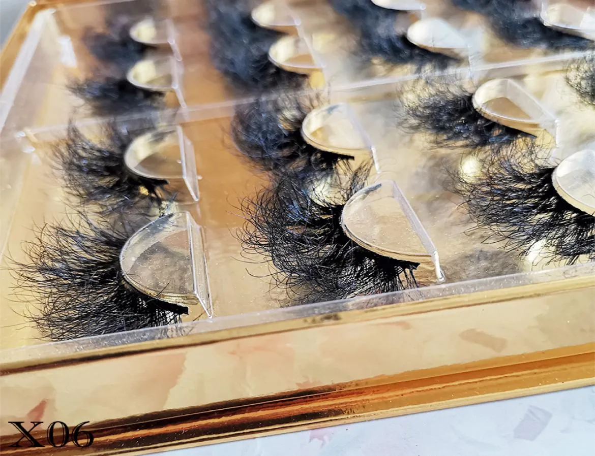 Ögonfransar Set 3D Mink Lashes Book 25mm Fluffy Messy 3D Eyelash Whole Wispy Lash 10 ParSbox Mixed Styles Is OK6478076