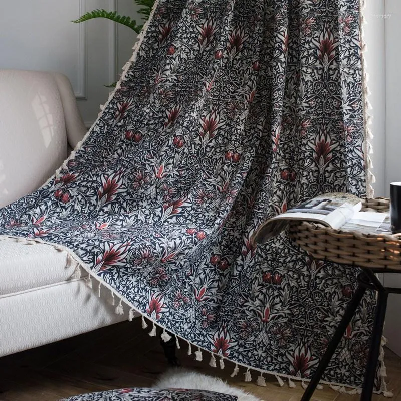 Tenda Finestra Pastorale Americana In Cotone E Lino Con Nappe Mantovana Oscurante Per Il Soggiorno Di Lusso Tende Camera Da Letto Balcone