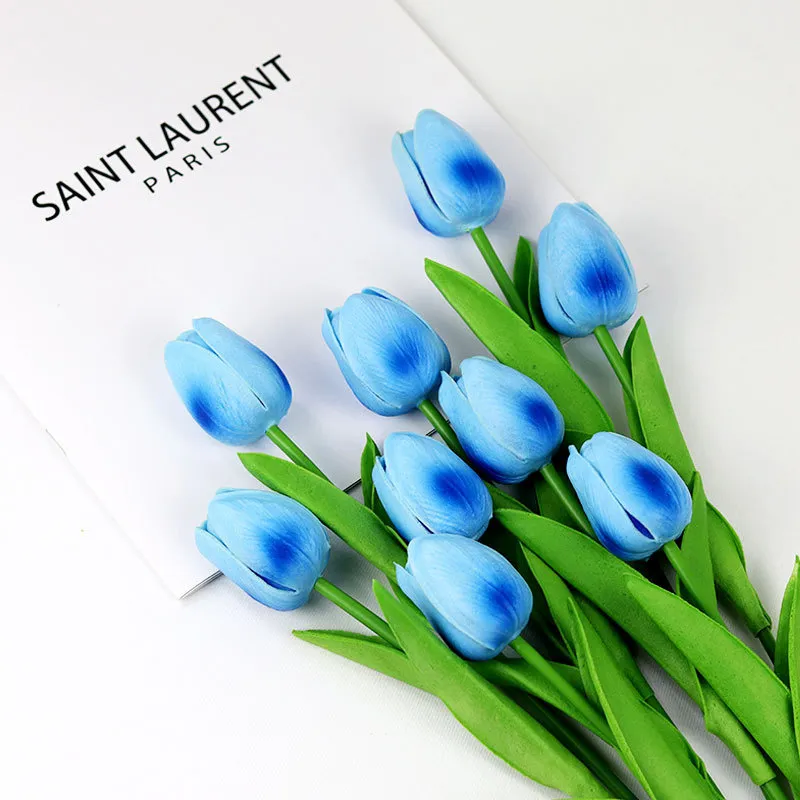 Tulipani Artificiali Mandy's | 20 Steli In Poliuretano Color Panna | Fiori Finti Realistici Per Matrimonio E Decorazione Casa | Altezza 34,9 Cm - 6
