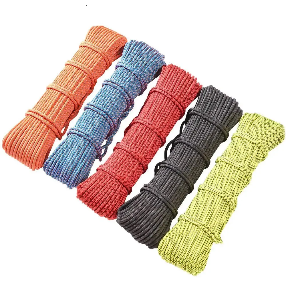 Cordes d'escalade 10M Dia.6mm Paracord lanière corde survie Parachute cordon un noyau solide pour Camping en plein air corde d'escalade randonnée bricolage Bracelet 231101