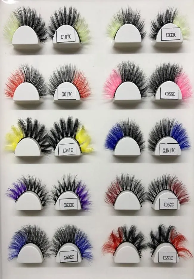 3D faux mink lashes color false eyelashes thick and exaggerated eyelash personality fake lashes beauty eye lash extension6801138