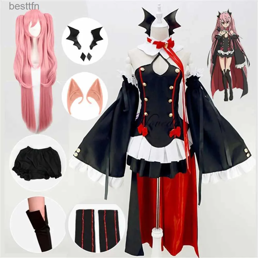 アニメの衣装のセラフof the end owari no seraph krul tepes cosplay come comeing wig cosplay asime witch vampire halloween for womenl231101