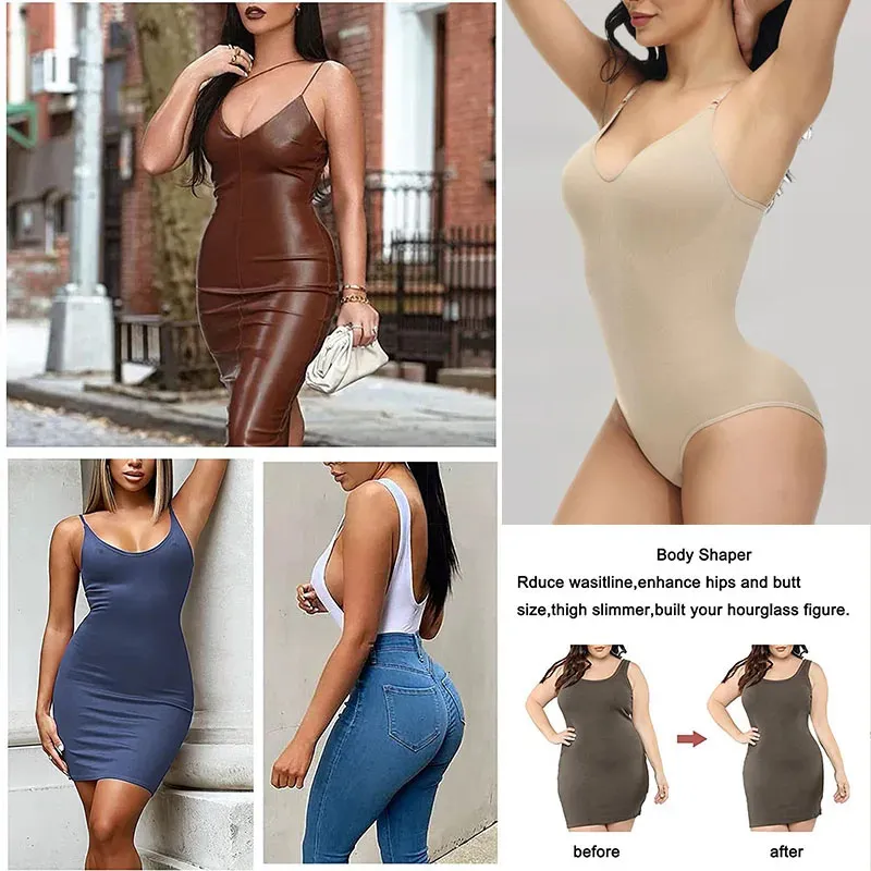 Waist Tummy Shaper GUUDIA V Neck Spaghetti Strap Bodysuits Compression Body  Suits Open Crotch Shapewear Slimming Body Shaper Smooth Out Bodysuit 231101  From 9,14 €