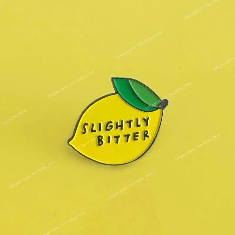 Brigh Yellow Lemon Fashion Fruit Enamel Cute Lemon Mango Brooch Pin Metal Badge Clothing jewelry Accessories Wholesale For Women Fashion JewelryBrooches Jewelry