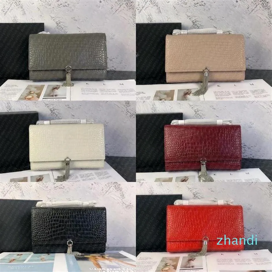 Mode alligator lederen schoudertassen ketting koppeling dame cowhide handtassen presbyopische messenger krokodilkaarthouder vrouwen kruisen 249F