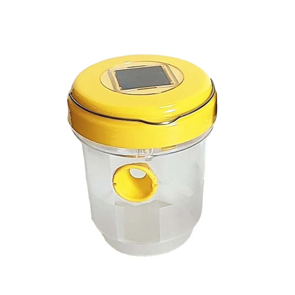 PestControl 5.3in Hornets geting Trap Catcher Yellow Bee Trap Life Outdoor Solar Powered Fly Flues Trap med Ultraviolet LED UV Light Waterproof