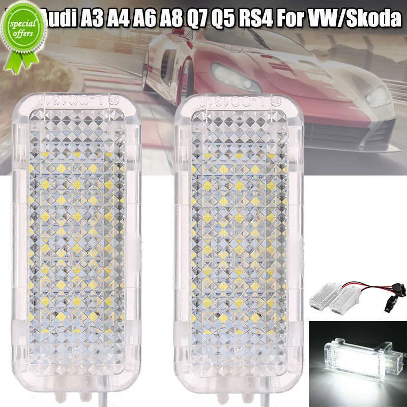 Nouveau 2x12V voiture LED porte de courtoisie projecteur lumière pied nid lumières fantôme ombre lumière lampe 6500K blanc pour Audi A3/A4/A6/VW/Skoda