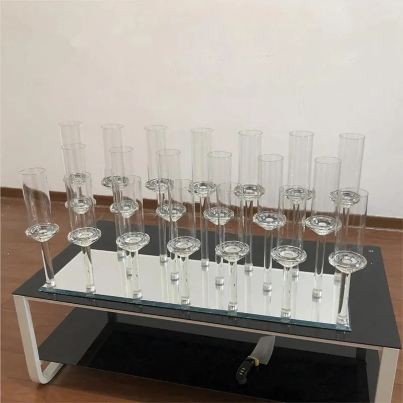 Posiadacze świec 4PCS0WHESSALE Wedding Table Centerpieces Clear Acryl Holder Stack For Decoration AB0038