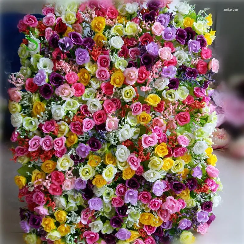 Dekorative Blumen SPR Ly 10pcs/lot Blumen-Wand-Hochzeits-Hintergrund-künstliche Rosen-Hydrangea-Anordnungen der Qualitäts-3D