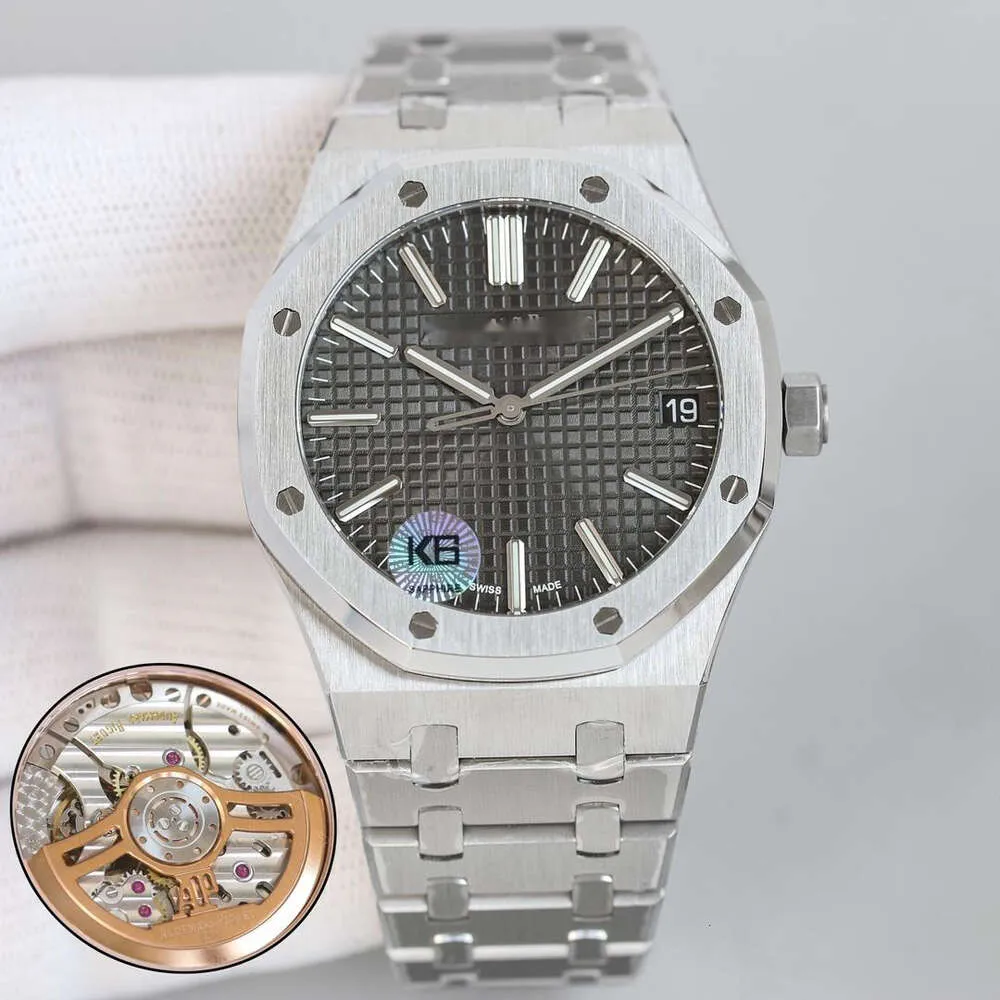 Reloj Aps de alta calidad Reloj de lujo para hombre Ap Auto Reloj de pulsera Reloj para hombre con caja RXUP Excelente calidad Movimiento mecánico suizo Uhr Volver Correa de caucho transparente Montre