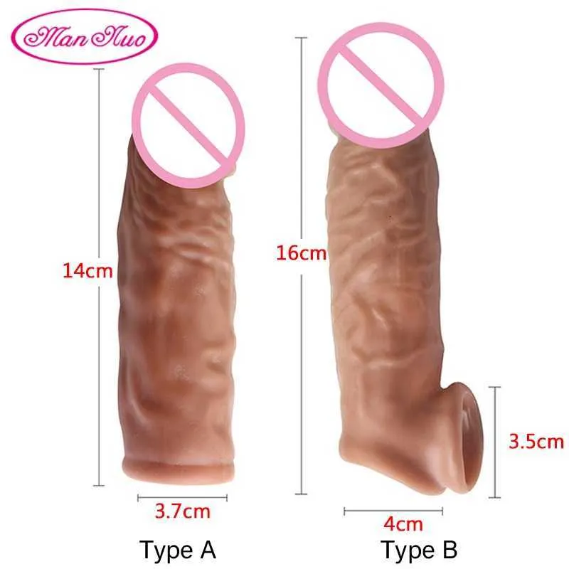 Sex Toy Massager Man Nuo Ingrandimento del pene realistico per gli uomini Anelli riutilizzabili per il pene Eiaculazione ritardata per adulti