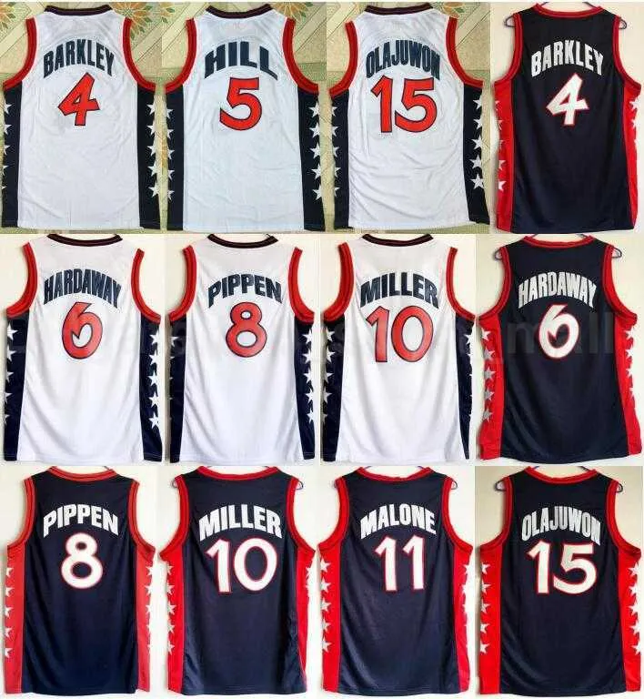 1996 US Dream Team Basketball Hakeem Olajuwon Jerseys Penny Hardaway