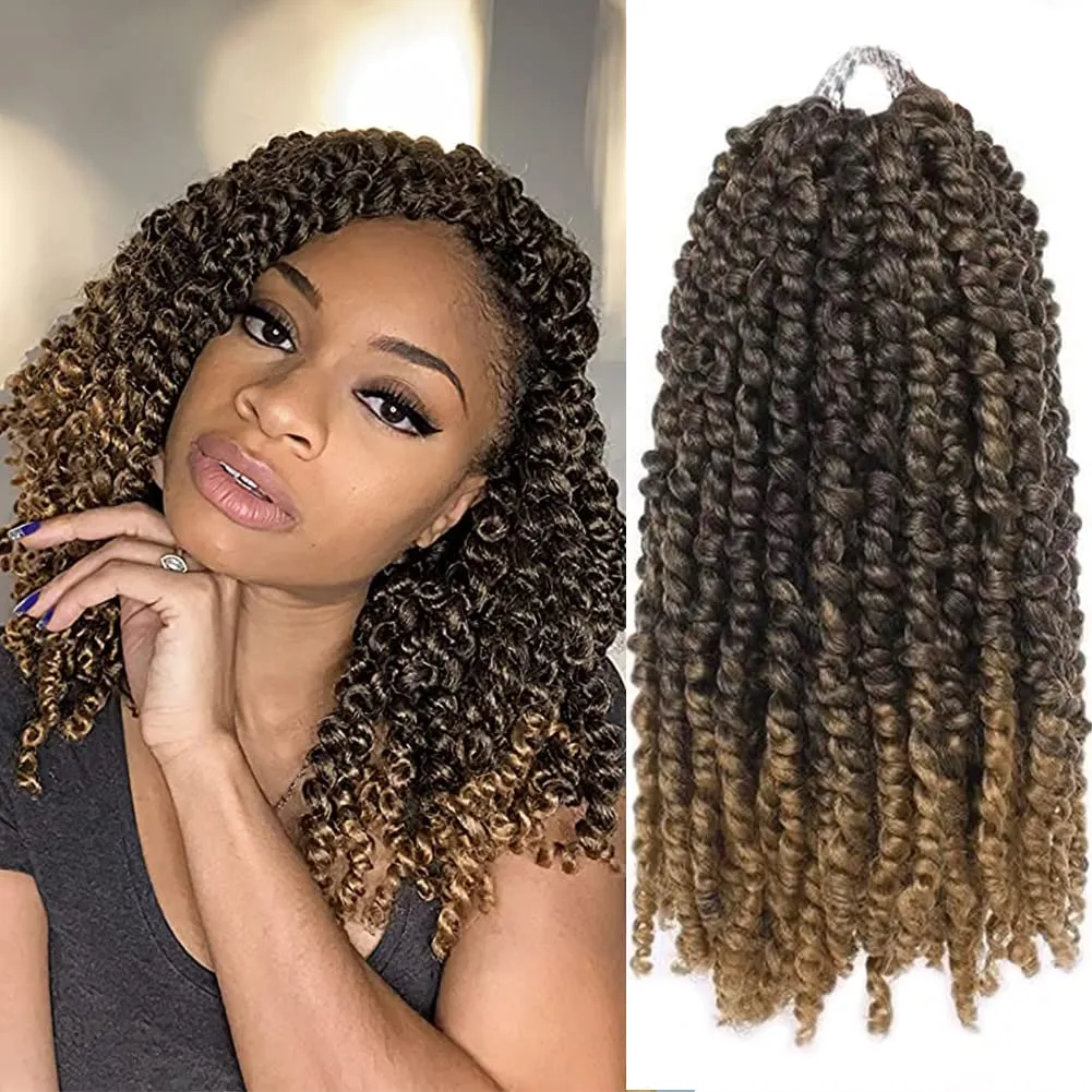 Blonde Ombre Pre Twist Passion Twist Braid Hair 18 inch grijs zwart 18 inch watergolf gehaakte haar