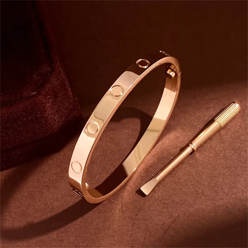 Fashion Love Bracelet Ladies Rose Gold cuff Silver Lady Bangle Titanium Steel Screwdriver Diamond Luxury Designer Jewelry Womens Mens Bracelets with