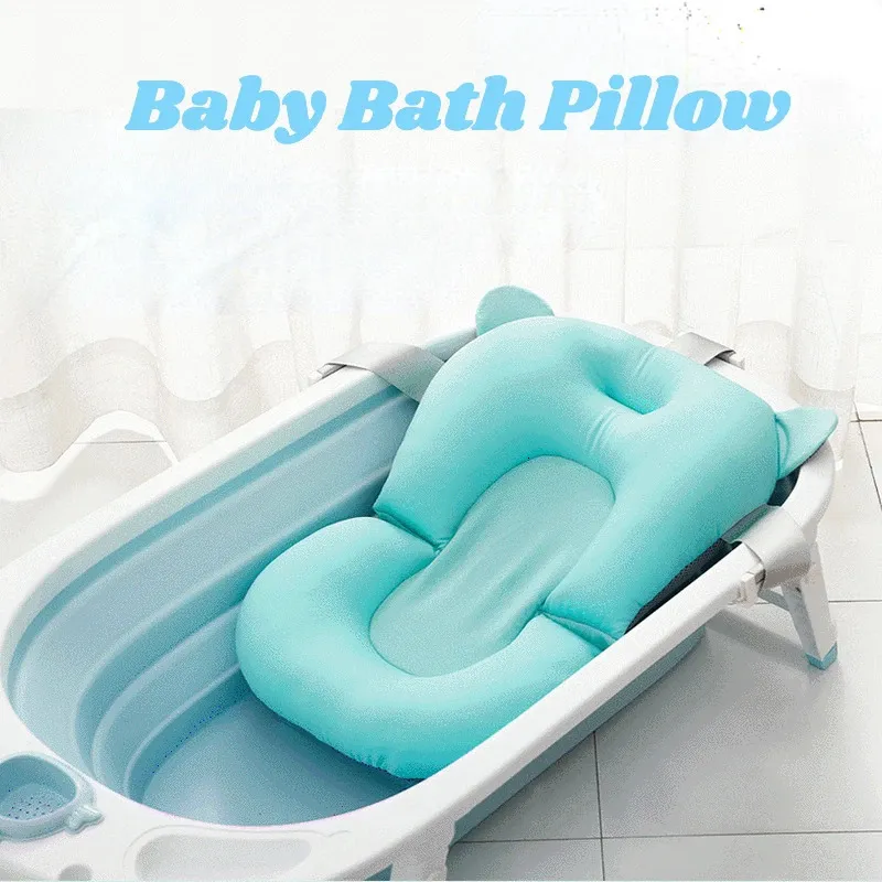 Badkarplatser 0-12m Baby Justerbart badkar Pillow Seat Mat Cross Shape Non-Slip Baby Bath Net Mat Kids Bathtub Dusch Cradle Bed Seat 231101