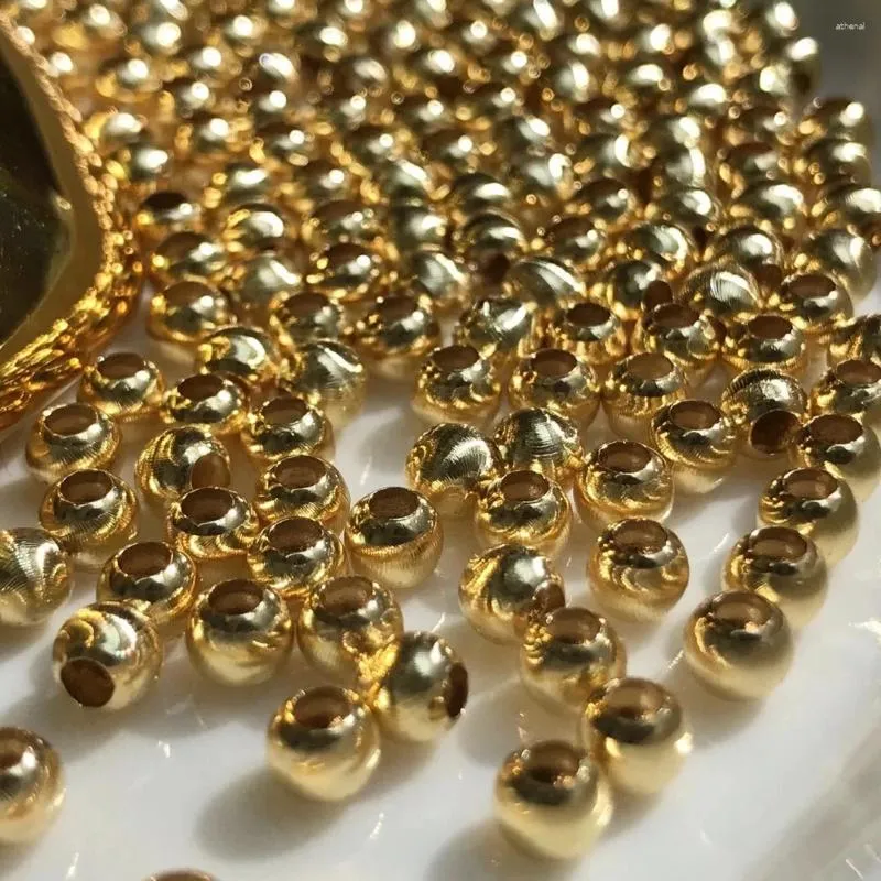 Pedras preciosas soltas au 750 18k, contas de ouro, montagens de bola, configurações de joias, acessórios, peças para fazer diy, colar, pulseira