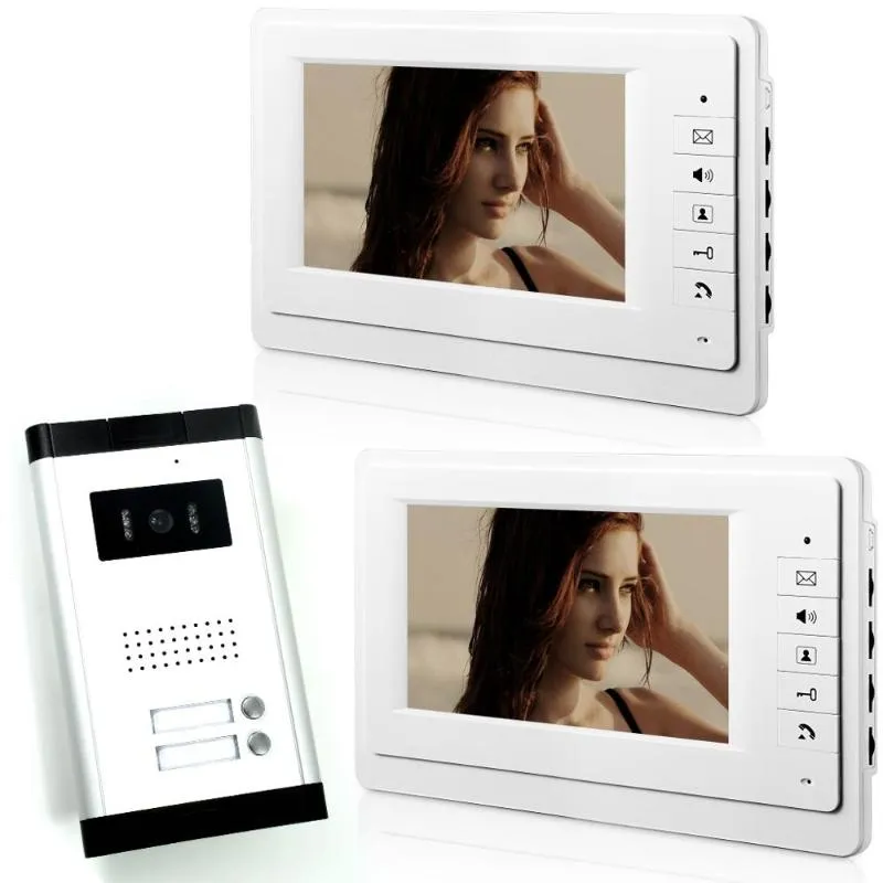 Videodeur telefoons smartyiba 7 "2 eenheden intercom ir visie bedrade telefoon handsfree visuele invoer beveiligingssysteem kitvideo