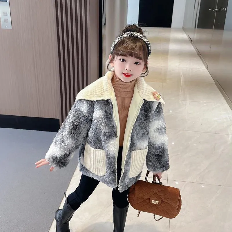Jackets 2023 Girl Mao Coat Imitation Fur Winter Clothes Korean Version Of Foreign Style Wool Collar Dress Cute Warm From 20 9 DHgate