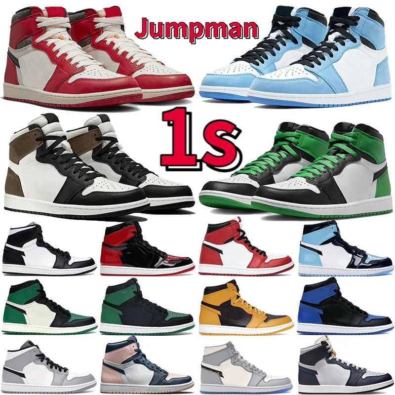 High 1s OG Basketball Shoes Jumpman 1 Sports Sneakers Designer Men Women Leather Shoe Black White Dark Mocha University Blue Chicago Smoke Grey Hyper Royal UNC Green