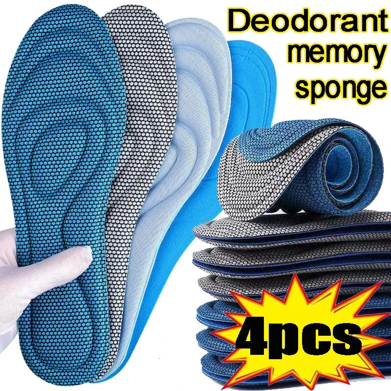 Sko delar tillbehör 2pairs nano antibakteriella insolor minnesskum ortopedisk dyna unisex deodorisering insula svett absorption 231031