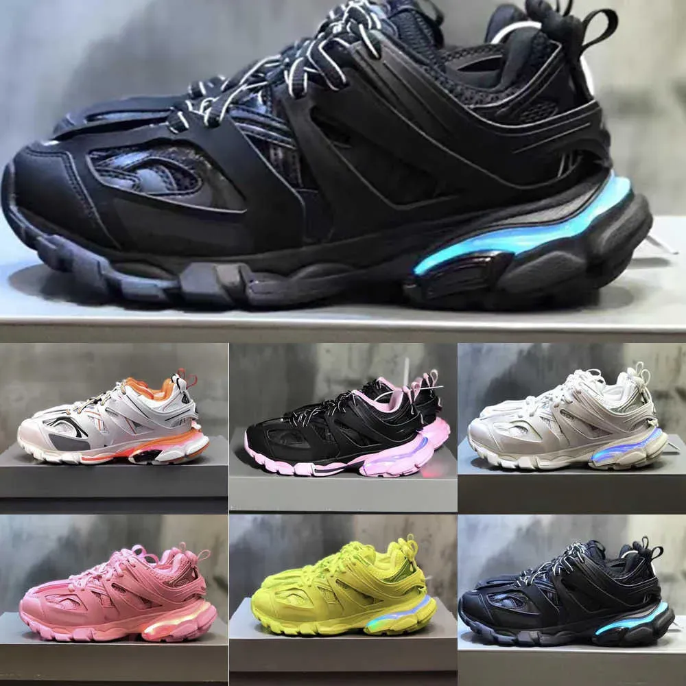 Balencaigaities Led Track 3 30 Designer Shoes Men Women Fashion Luxury Led Sneakers Triple Black White Pink Blue Orange Yellow Green Tesss Gomma 30 Sneaker Tracks Spo