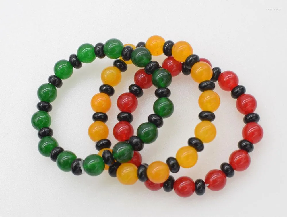 Bangle ! Red/green Yellow /black Jaspers Round 10mm Bracelet 7.5inch Wholesale Beads FPPJ Nature