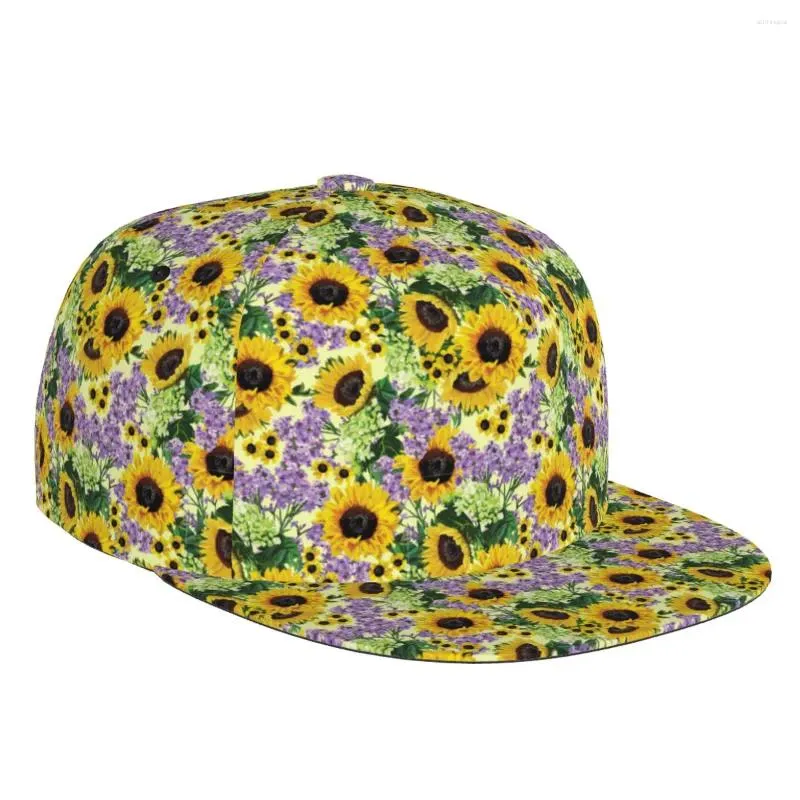 Top kapakları güzel ayçiçeği 3d baskı beyzbol şapkası rahat güneş şapkası zarif etnik tarzı moda sahne hip hop kadın erkekler