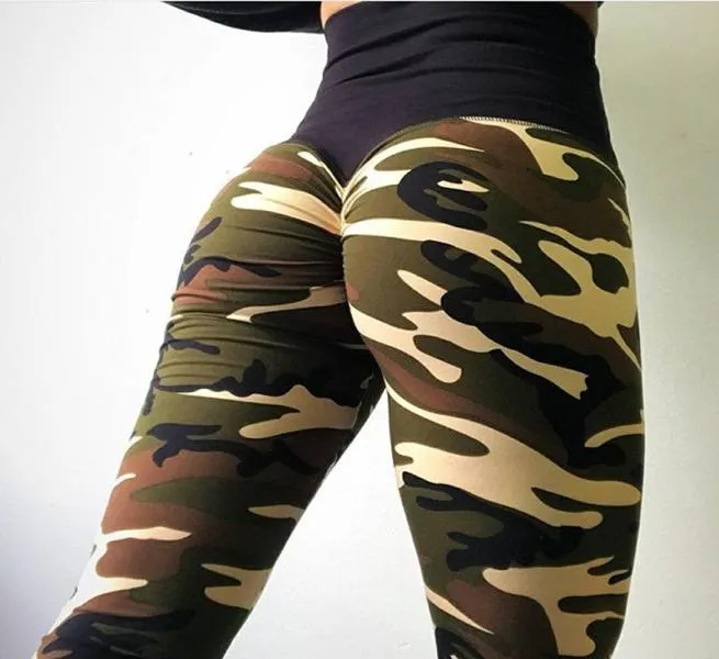 FNMM 2018 Green Camo Sport Pants Fitness Seamless Workout Women Yoga Leggings 3D Print Sexig Hip Push Up Pants Tights Gym Jegging5088902
