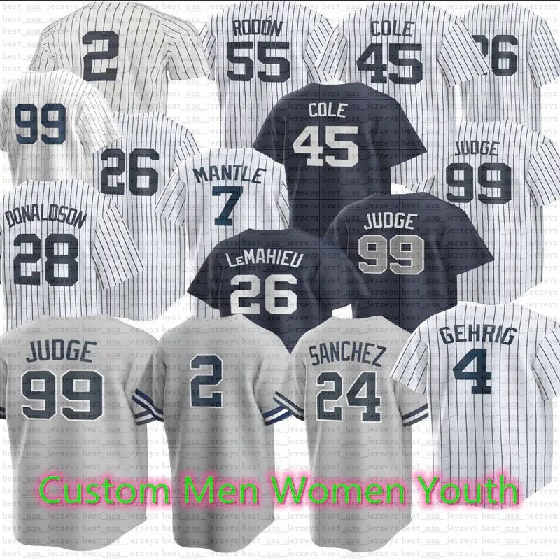 Aaron Judge Jersey 11 Anthony Volpe Anthony Rizzo Giancarlo Stanton Gleyber Torres Harrison Bader Gerrit Cole Nestor Cortes Jose Trevino Rodon koszulki baseballowe