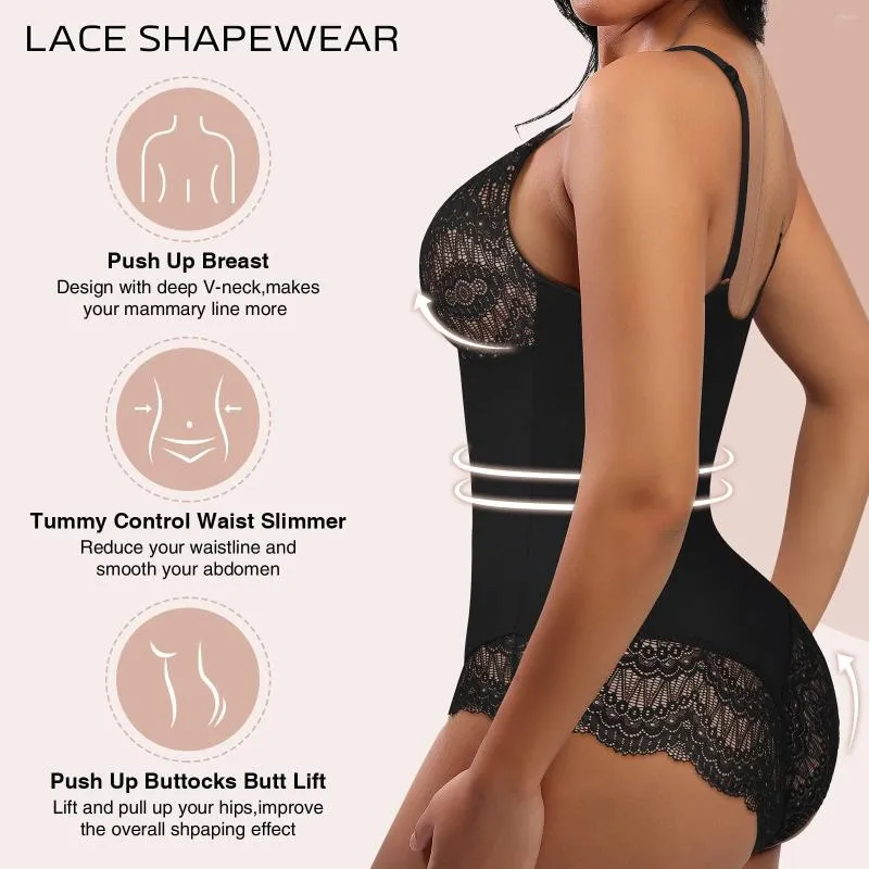 Sexy Lace Push Up Lace Bodysuit For Women With Tummy Control, V Neck, And  Backless Design From Xieyunn, $12.52