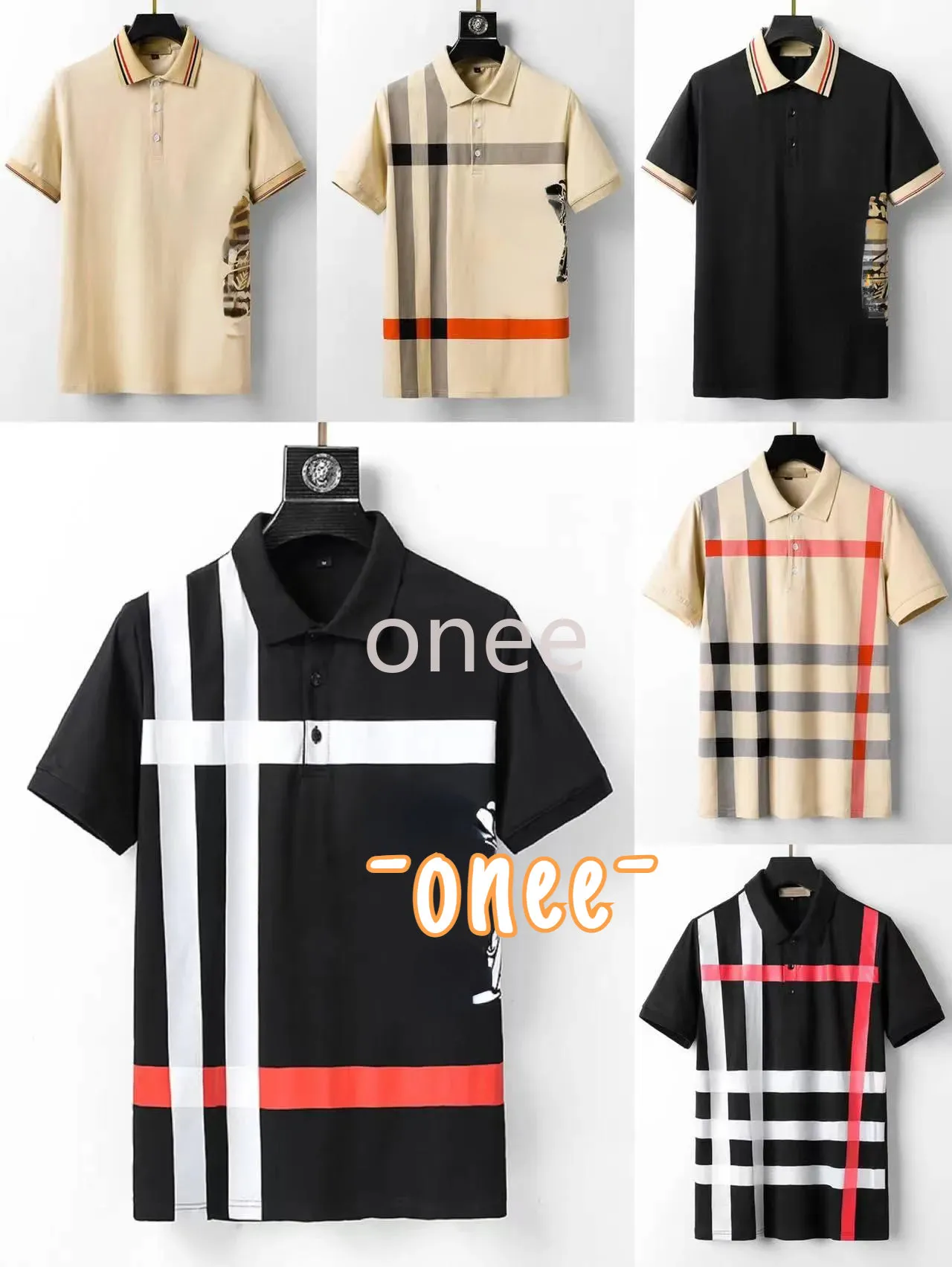 Polo Shirt Men's Luxury PoloS Casual T-shirt Alphabet Print Fashion High Street Designer Top