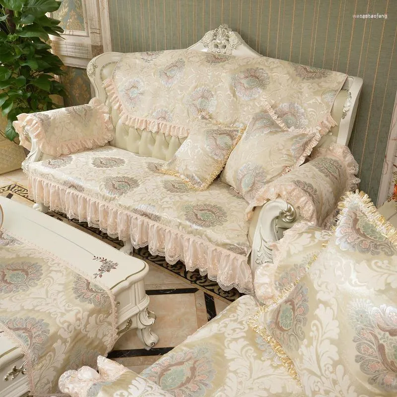 Pokrywa krzesełka przyjeżdża europejska koronkowa sofa haftowa okładka chiński ręcznik ręcznie robiony