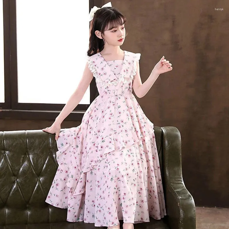 Girl Dresses Summer Floral Dress Lolita Child Girls Casual Maxi Children For Teens 14 15 Year Party Princess Sundress