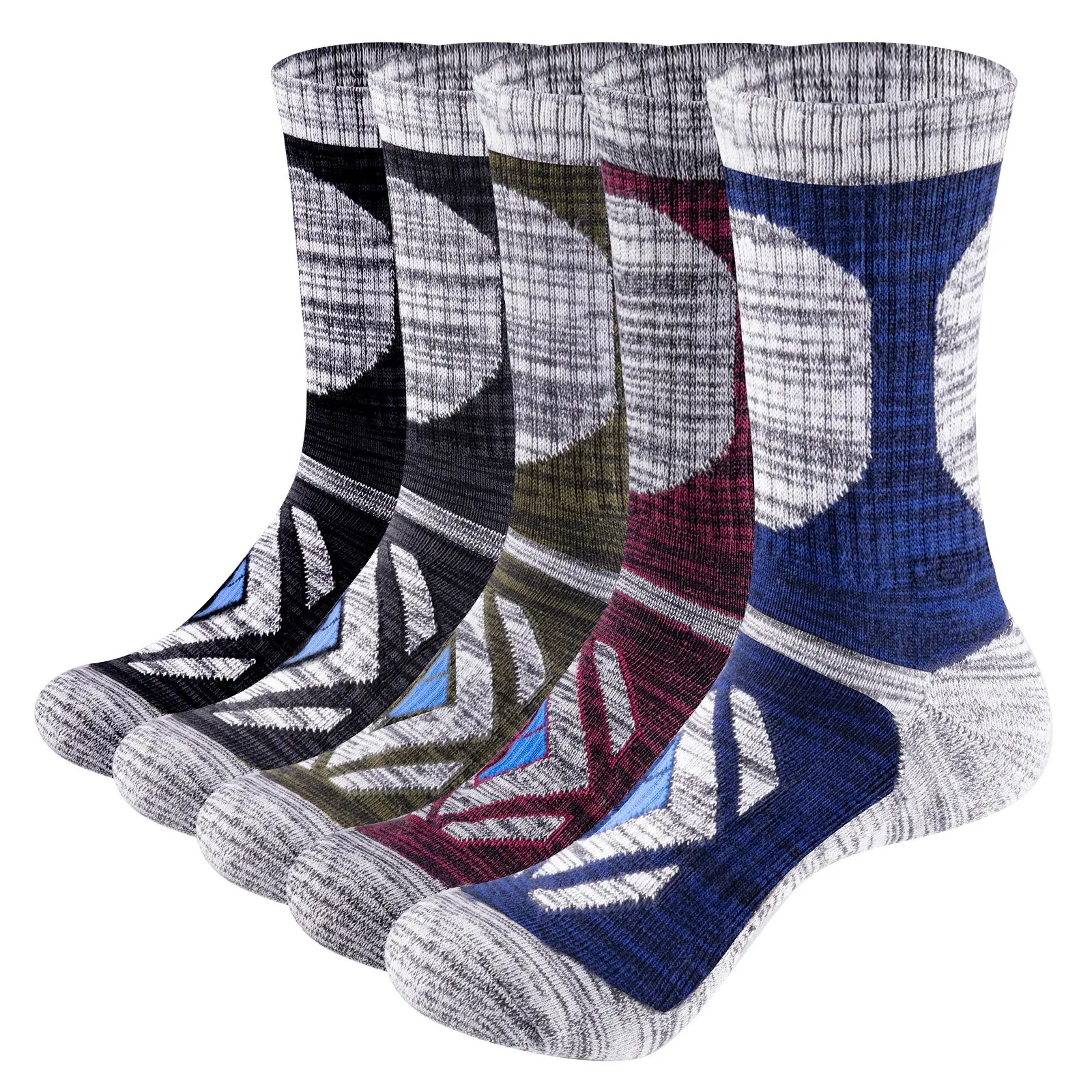 Sportsocken YUEDGE Herren Feuchtigkeitstransport Atmungsaktive Kissen Crew Arbeitssocken Dicke Baumwolle Outdoor-Sportsocken Für Männer Größe 37-46 EU 231101