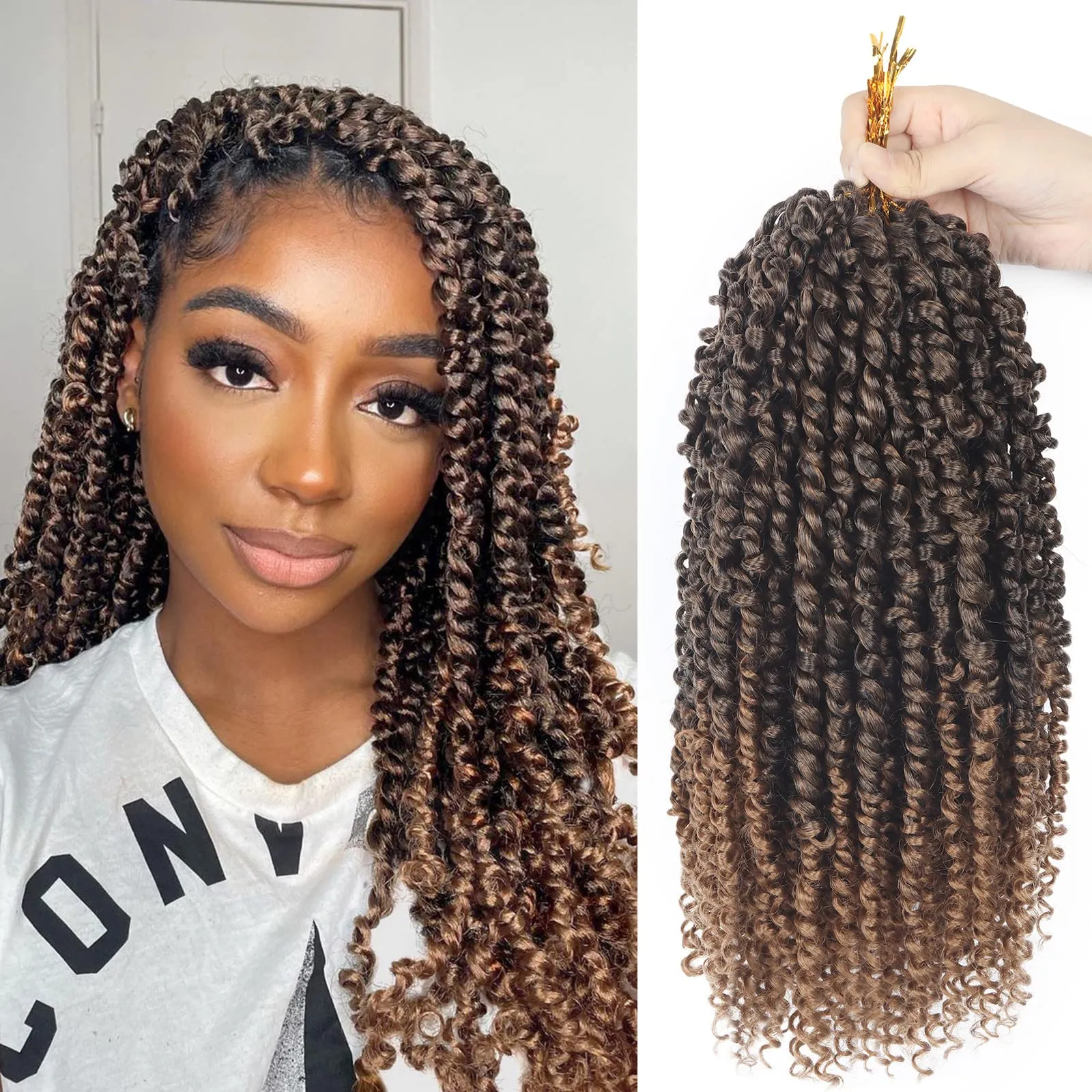 Bohème Passion Twist 18 pouces Tresses Cheveux Ombre 100% Kanekalon Vague D'eau Crochet Cheveux Passion Twist Cheveux