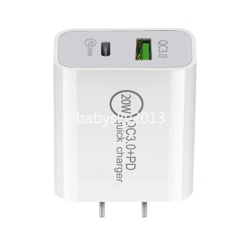 Cargadores universales USB C de 2.4A Puertos duales Tipo c PD UE EE. UU. Cargador de pared Adaptadores de corriente para iPhone 14 Plus x xs max 12 13 15 Pro Samsung tablet pc B1