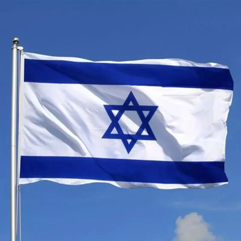 Bandeira nacional de Israel de 90X150cm que pendura a bandeira das bandeiras do poliéster para a decoração