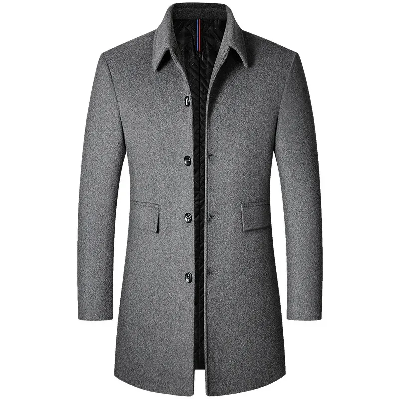 Men's Wool Blends Hommes cachemire laine mélanges Trench manteaux longues vestes d'hiver automne hiver manteaux mâle affaires décontracté Trench manteaux taille 4XL 231101