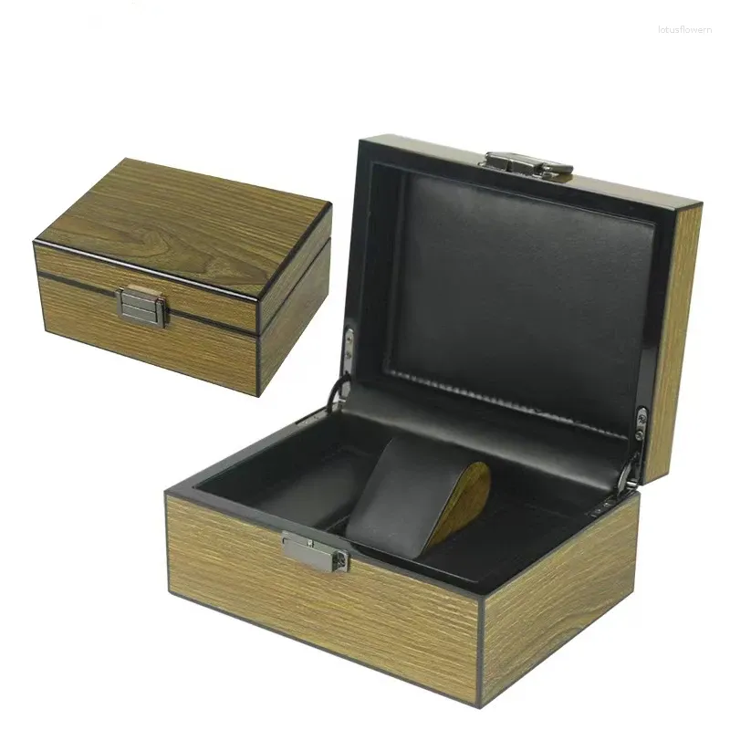 Boîtes à montres, boîte de rangement haut de gamme, emballage de bijoux en bois laqué, présentoir de comptoirs cadeaux pour hommes et femmes