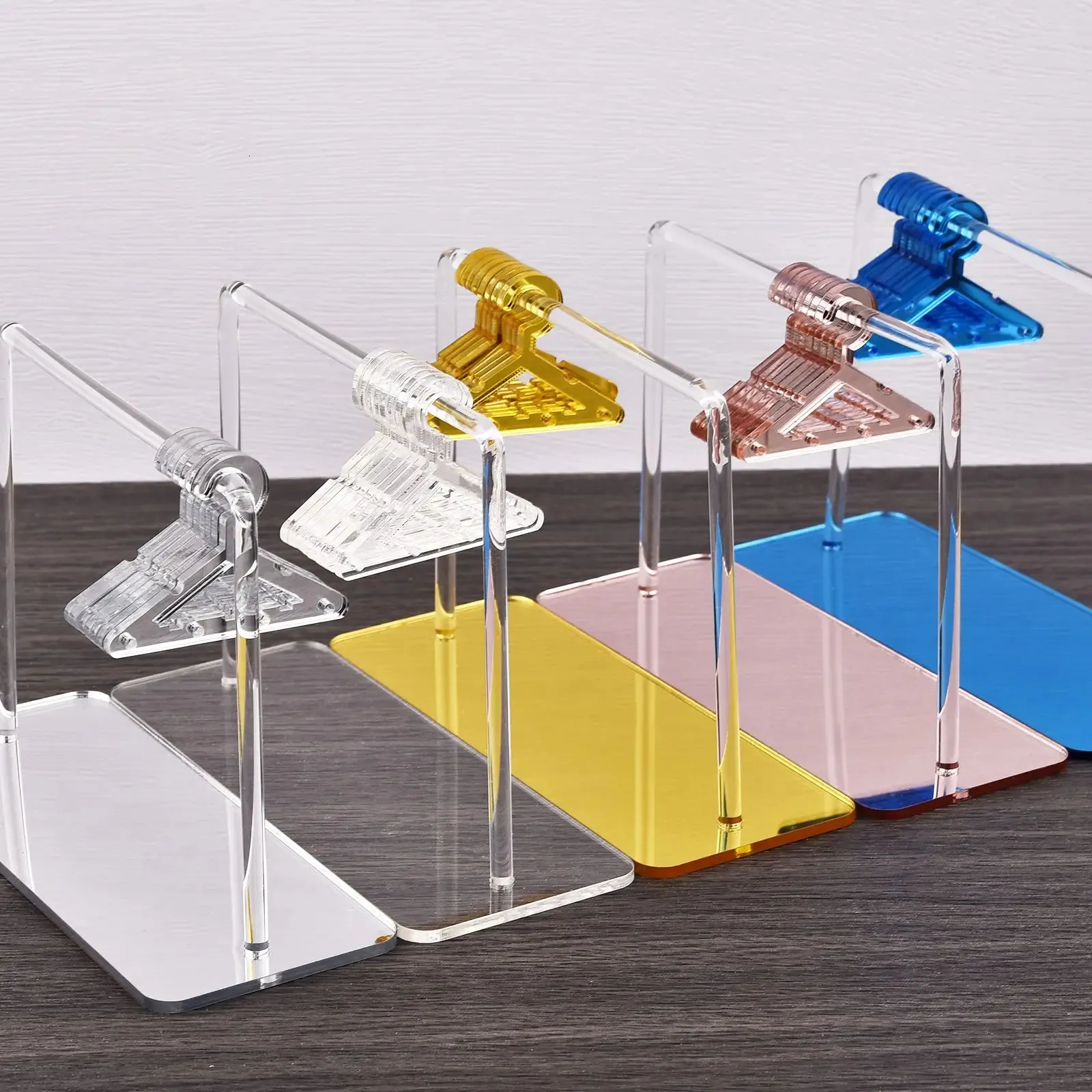 Jewelry Stand 1Set 8Pcs Coat Hangers Earrings Organizer Acrylic Display Showcase Tabletop Clear Handmade Polymer Clay Rack Gift 231101