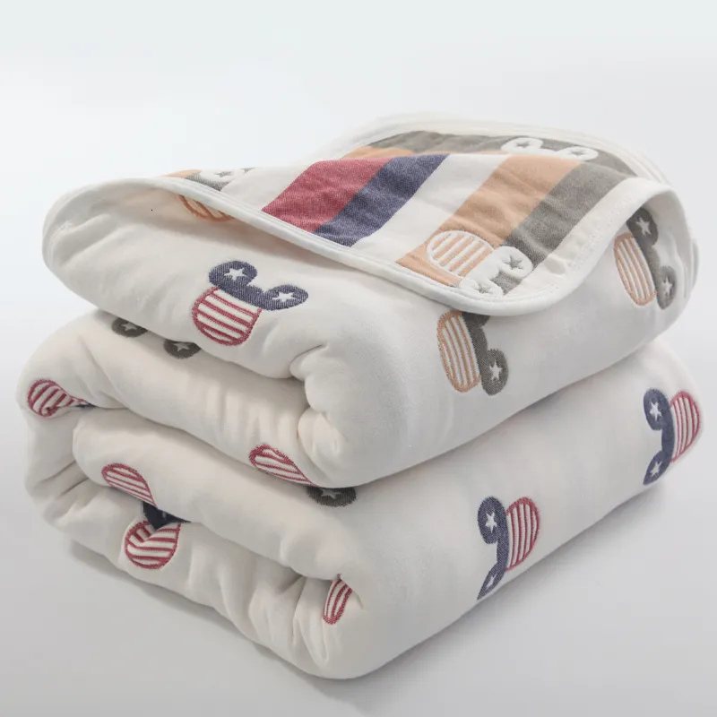 Cobertores Swadling 6 Camadas 100% Muslin Cotton Swaddle Warp Bedding Infant Receber Bath 90100cm 230331