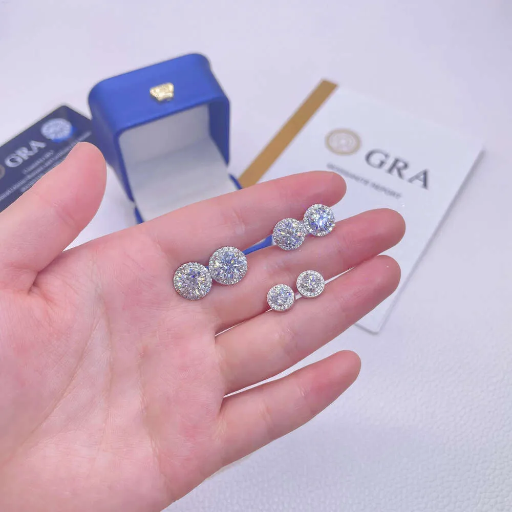 Hip Hop Earrings: 925 Sterling Silver VVS Moissanite Diamond Studs