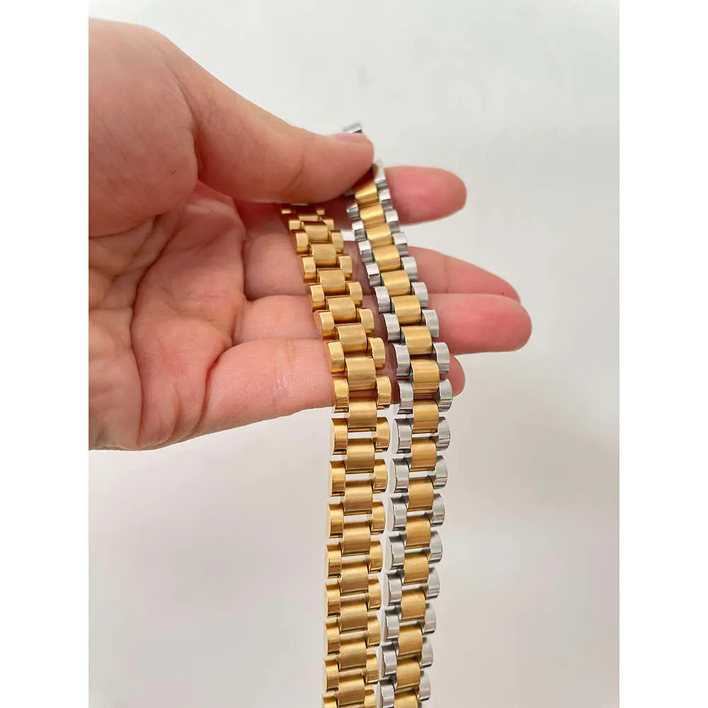 Pulsera de acero inoxidable personalizable en 5 colores, chapada en oro de 18 quilates, para mujer y hombre, estilo vintage punk._voghion.com