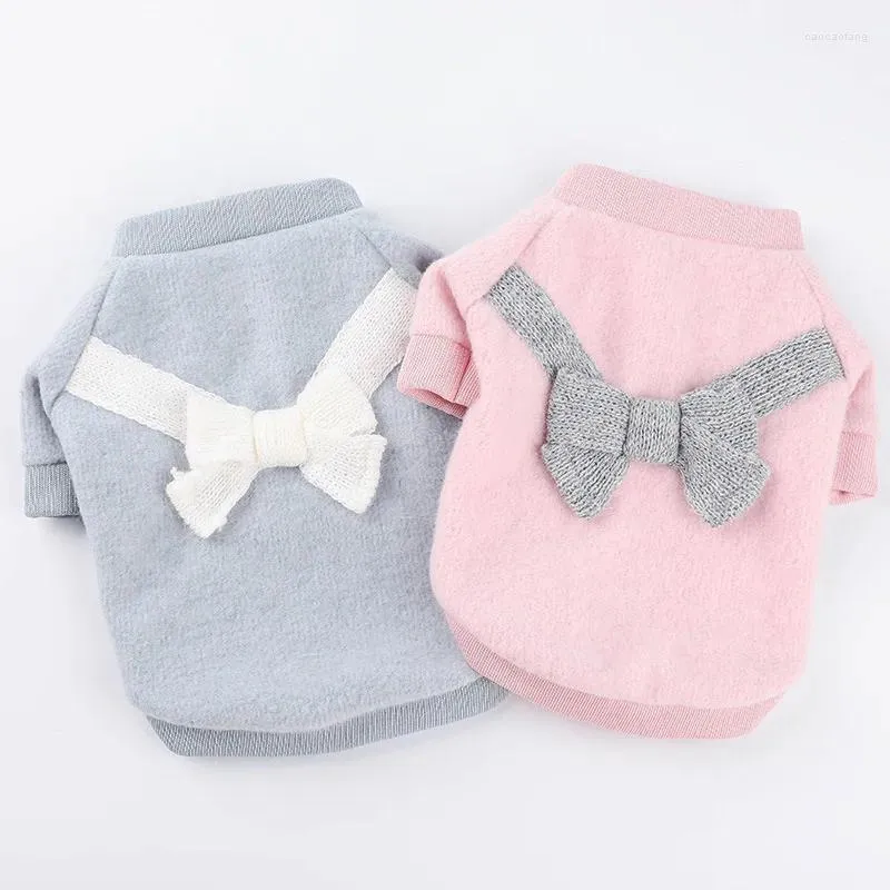 Cat Costumes Warm Pet Clothes For Cats And Dogs Coat Jacket Cute Bowknot T-Shirt Clothing Small Dog Kitten Sweater Shirt