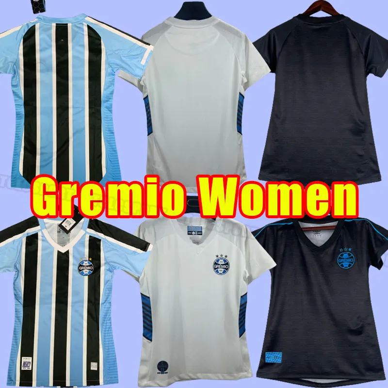 Kobiety 2023 2024 Koszulki piłkarskie Gremio Elkeson Ferreira Geromel Leiva Campaz Diego Souza KanneMann 23 24 Koszulki piłkarskie Dziewczyna Home Away Away