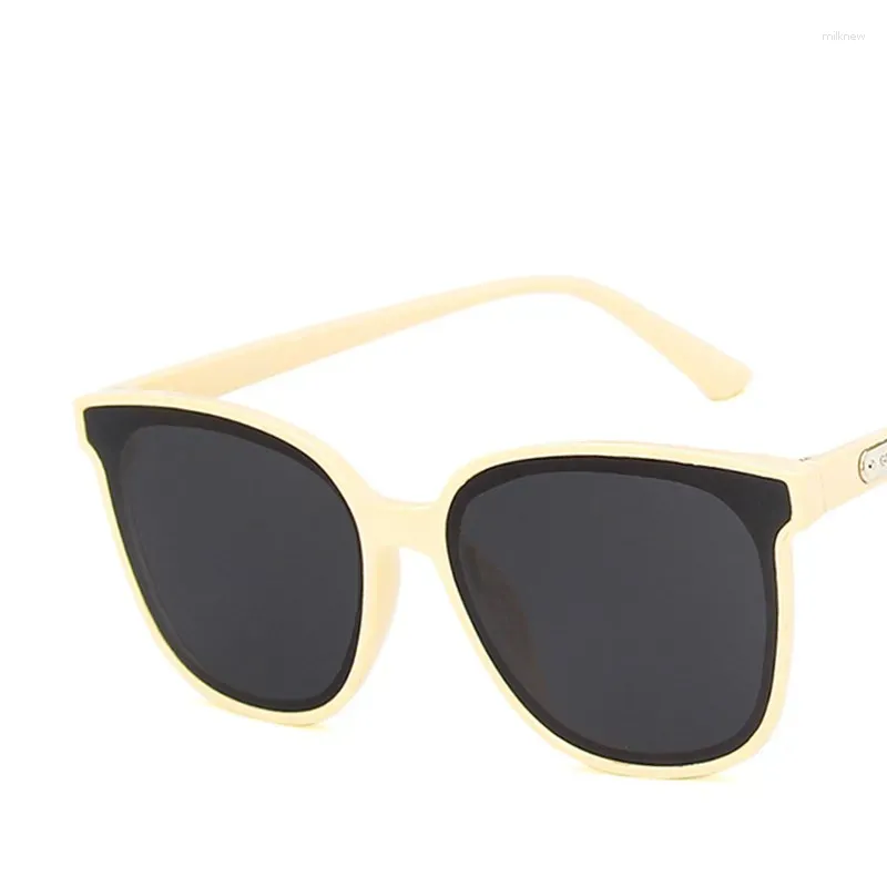 Sunglasses Fashion Anti-Reflective Vintage Square Black Men Sun Glasses Pink Mirror Plastic Women Brand Design UV400