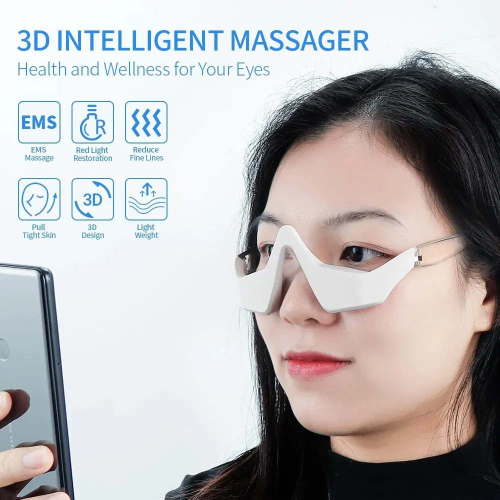 Eye Massager Red Light Therapy Anti-Aging Eye Massager Compress Eyes Fatigue Relief Relaxation Relieve Dark Circles Ems Eye Massager 231031