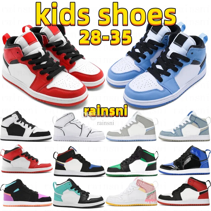 Kinderschuhe J1 Jumpman Baby 1s Kinder Jugend Kind Sportschuh Sneaker Designer Jungen Mädchen Säuglinge Kleinkinder Basketball Weiß Schwarz Luxus Paltform Übergroße JK67