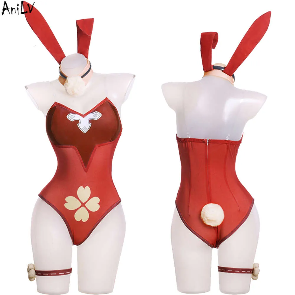 Ani 2023 Nowy genshin Impact Klee Bodysuit Swimsuit Unifrom Bunny Girl Outfits Cosplay Cosplay