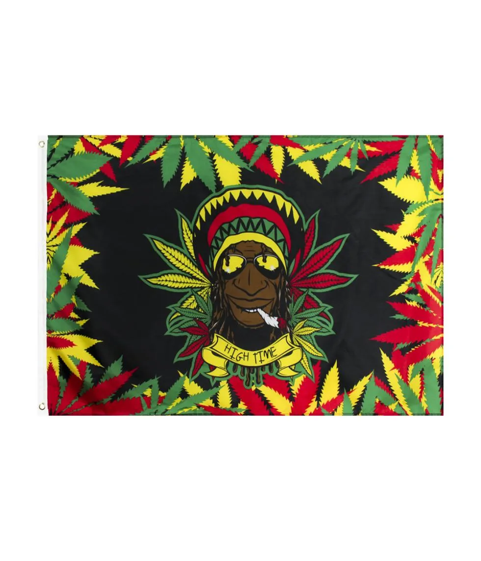 Stampa digitale personalizzata 3x5ft Drop Bandiere per casa e vacanze Bandiera smussata Pot Banner per feste Hippie Leaf Indians SMOKE4734374